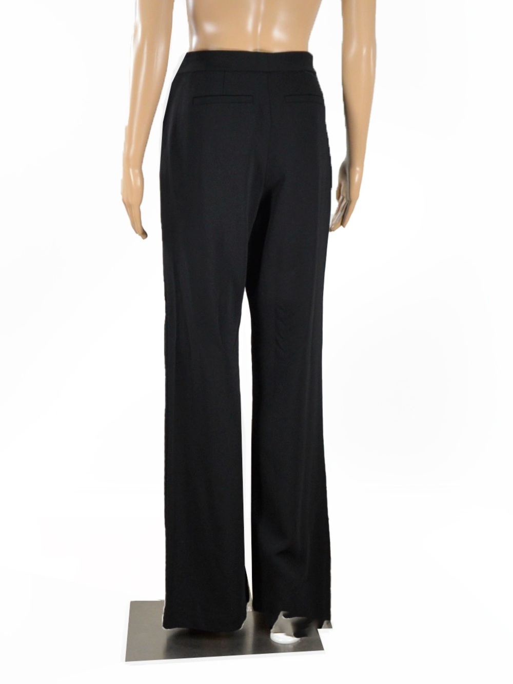Donna Karan New York Black Label High Rise Waist Wide Leg Flare Trouser Pants - Picture 2 of 5